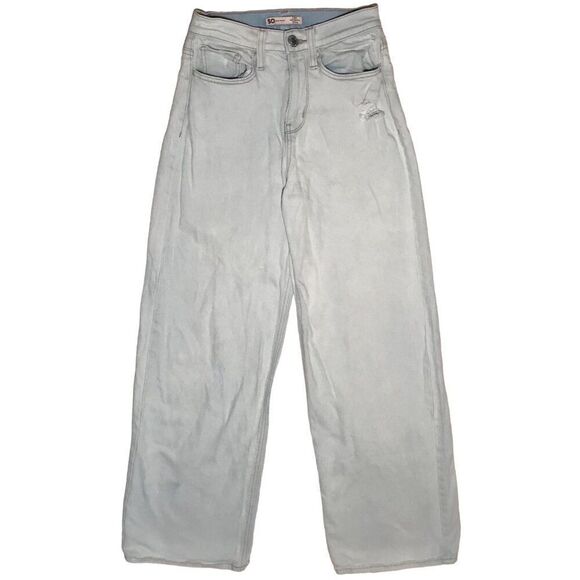 Women's Vintage SO Casual High Waisted Wide Leg Light Wash Dad Jeans / 1/25 - Picture 5 of 7